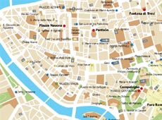 Mapa de detalle del centro de Roma